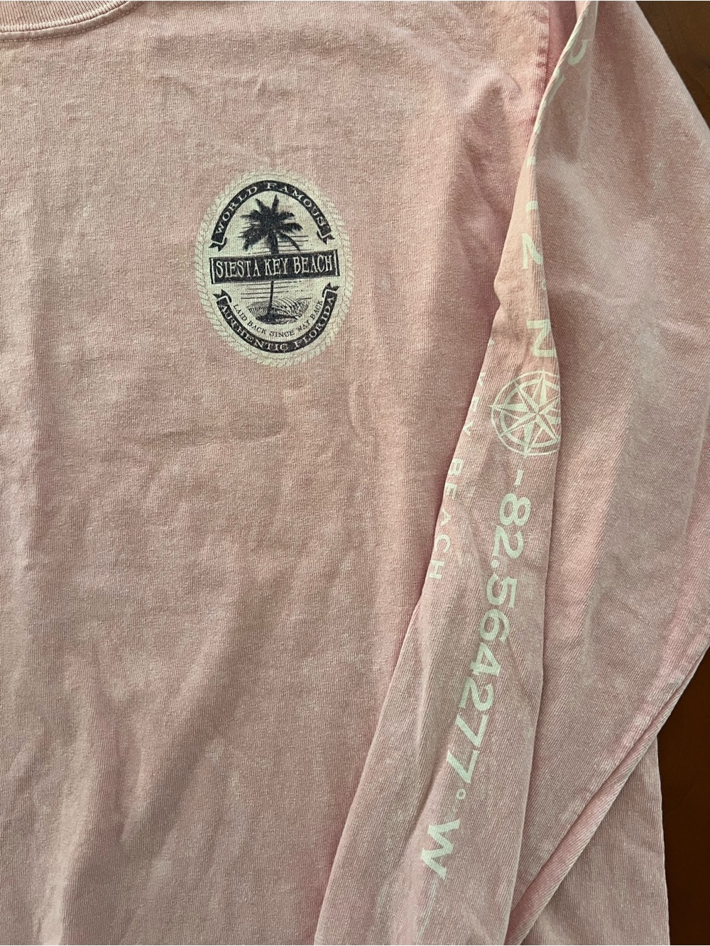Sale! Siesta Key Beach Pink Long-Sleeve Tee - Picture 3 of 4